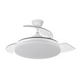 VENTILADOR TECHO C/LUZ 3 ASP RETRACTIL BLANCO 108 CM