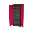 ARMARIO METALICO CON CERRADURA  DEK11038 DE 1100X1920X380MM 80KG COLOR ROJO CON 4 ESTANTES DE HASTA 50KG 2 PUERTAS ABATIBLES