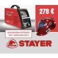 KIT SOLDADORA POTENZA 160 + CARETA SOLDAR AS-X CON REGULACION ELECTRONICA 9-13
