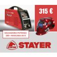 KIT SOLDADORA POTENZA 200 + CARETA SOLDAR AS-X CON REGULACION ELECTRONICA 9-13